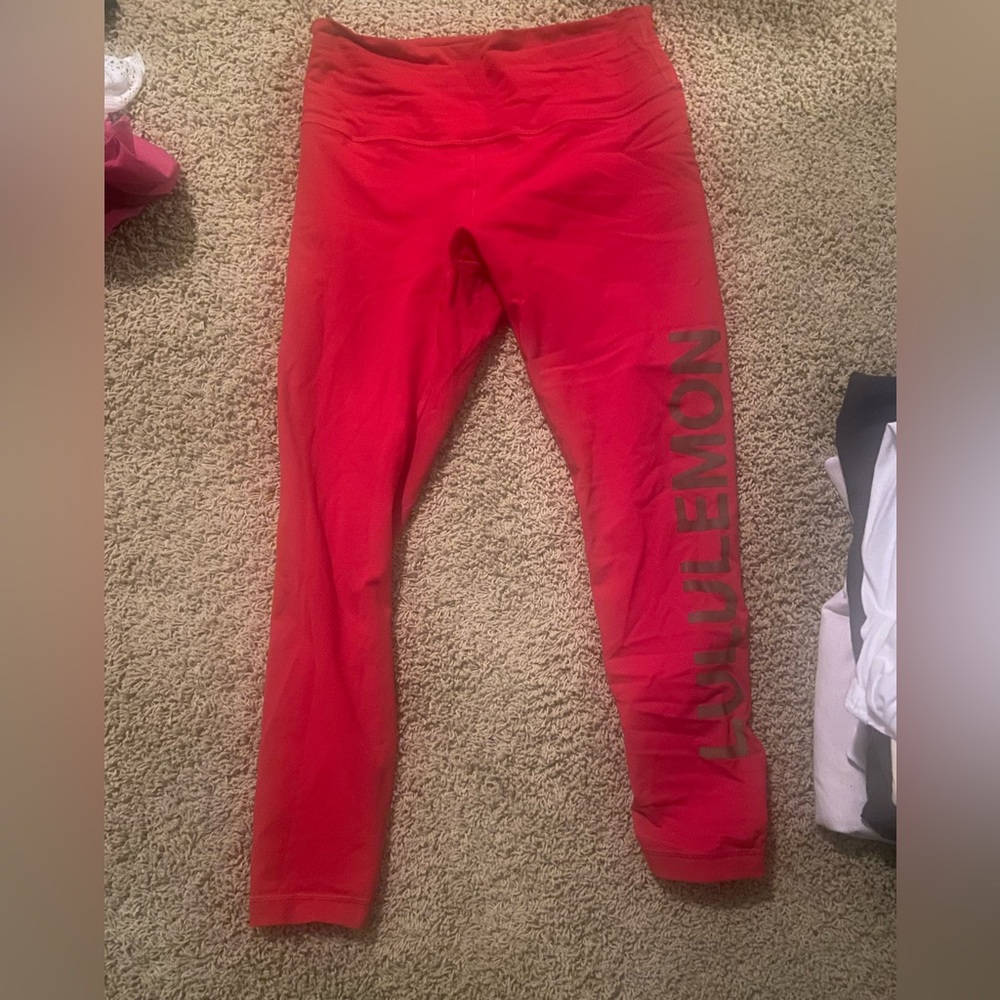 Red LuluLemon Leggings